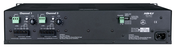 TRA-2150 POWER AMPLIFIER 2 X 150W @ 4 OHMS WITH XFMR ISOLATED 25V, 70V, & 100V OUTPUTS